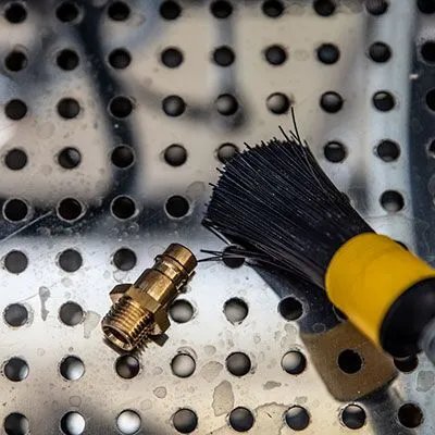 Manual Aqueous cleaning parts close-up