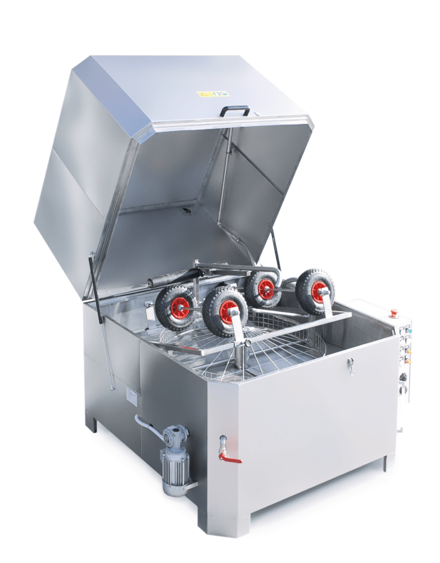 Internal view of parts washer