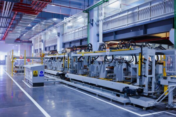 A factory floor in the summer