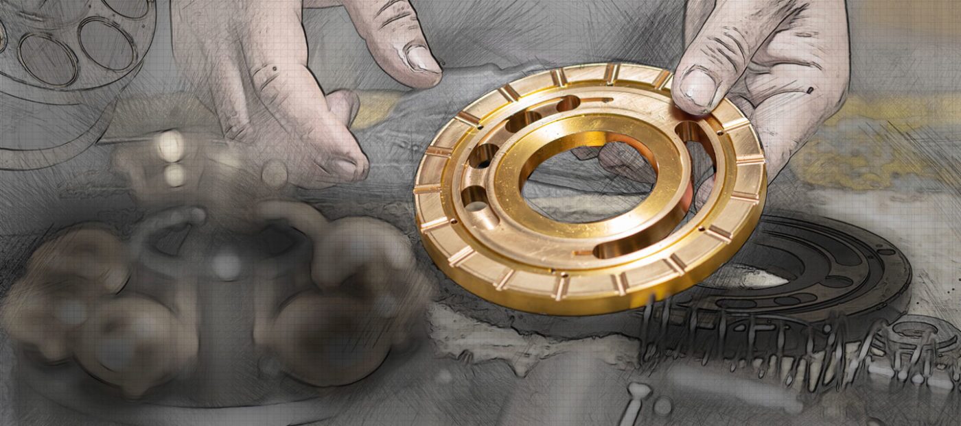 Clean machine parts in a pair of hands