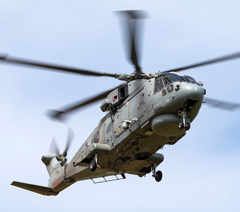 RAF helicopter in flight